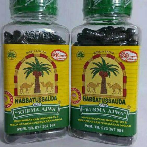 [ Grosir ] Habbatussauda Cap Kurma Ajwa 120 Kapsul (  Habbat Jinten Hitam Kapsul ) จ