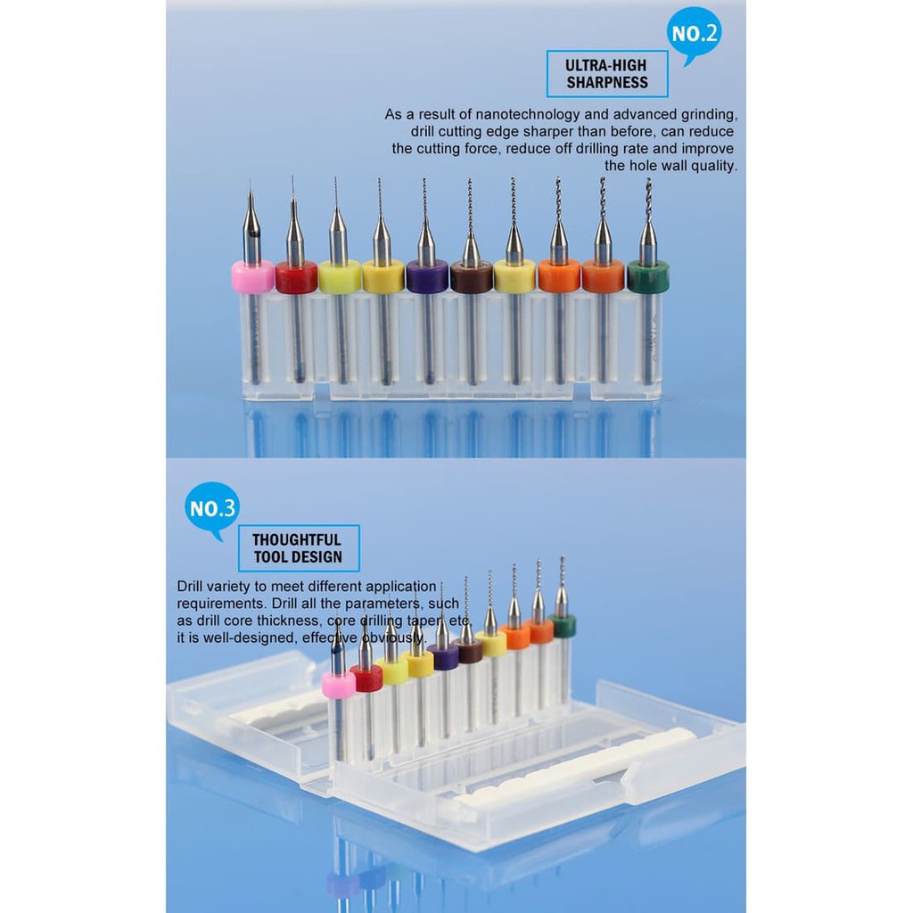 Mata Bor SET 0.3-1.2mm CNC Tungsten Carbide Micro PCB *MBC93