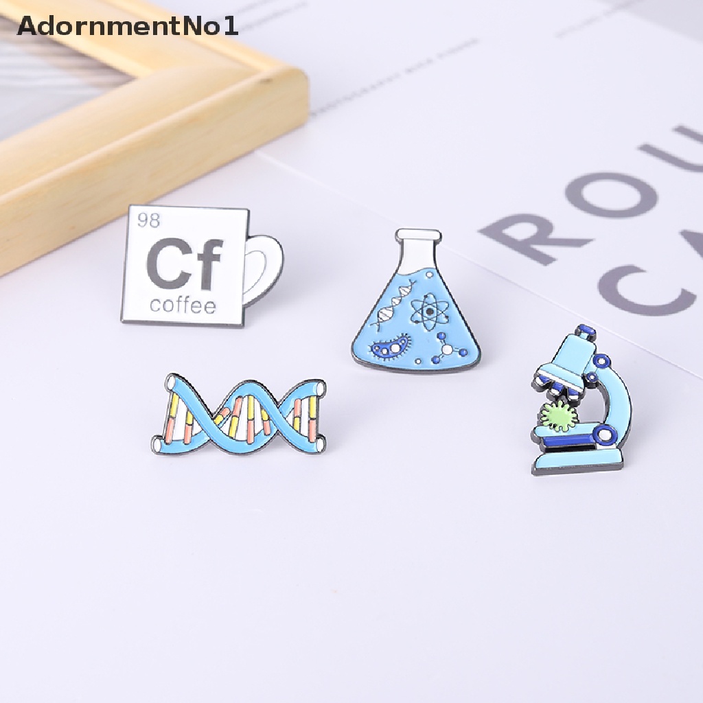 (AdornmentNo1) 1pc Bros / Pin Bahan Metal Desain Mikroskop / Beaker / DNA / Biologi Untuk Aksesoris Pakaian