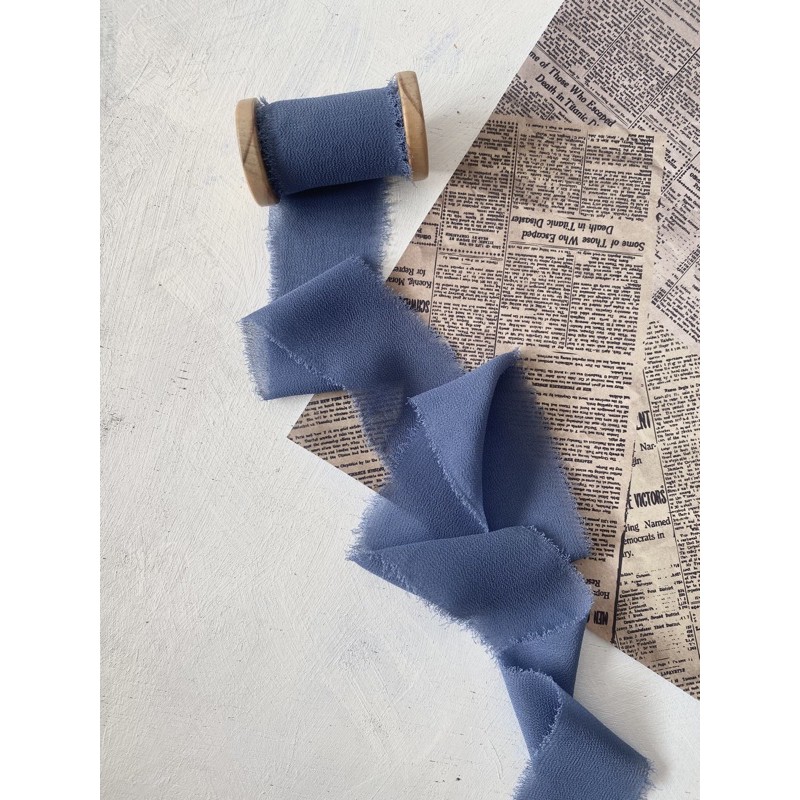 

ribbon in denim blue- wedding ribbon / calligraphy ribbon / vows ribbon / pita buket / pita vow