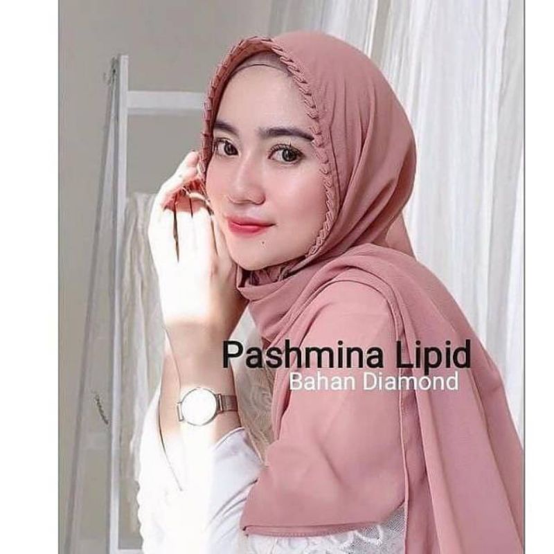 Pashmina Tali Lipit KCB Premium Jahit Tepi Diamond Hijab Instan Original