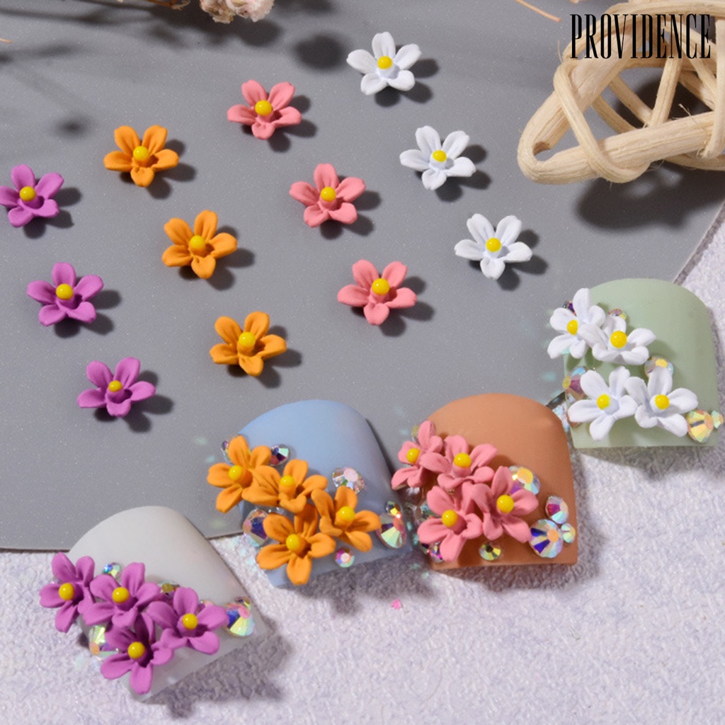 Providence 5Pcs Nail Flower Ornament Attractive Multifunctional Alloy for Girl 3D Beautiful Nail Art Decoration