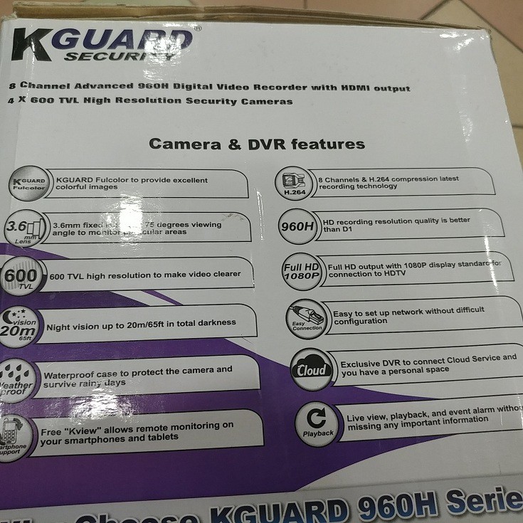 KGUARD 8 Channel DVR Kit Include 4 Camera