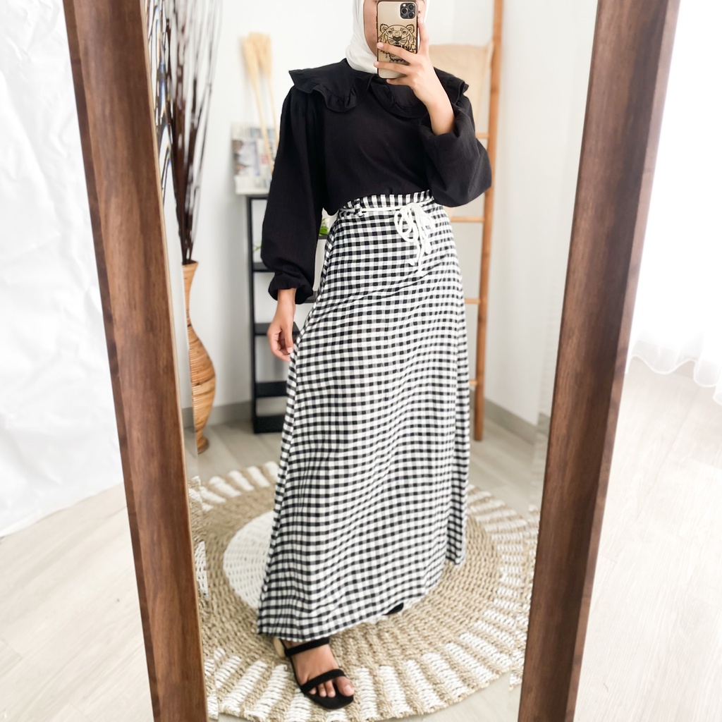 ACE SKIRT - korean skirt / rok katun kotak / wanita korea cantik / gingham murah