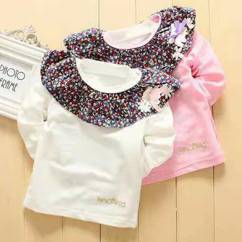 DISKON KAOS BLOUSE ATASAN ANAK IMPORT CEWEK PEREMPUAN - Putih, 110