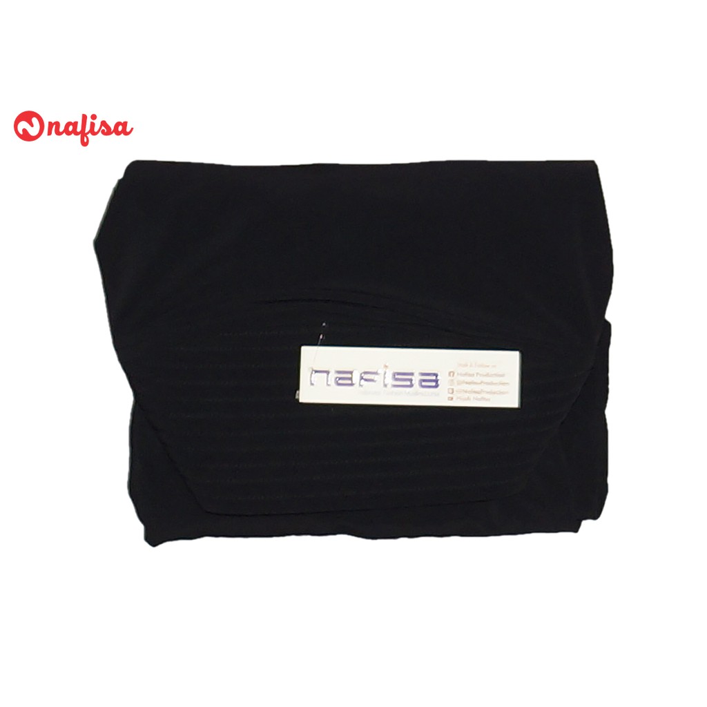 Jilbab Instan Syari Bergo Nafisa Santuzza | Hijab Bergo Panjang Premium Kerudung Pet Instan Jumbo-Hitam