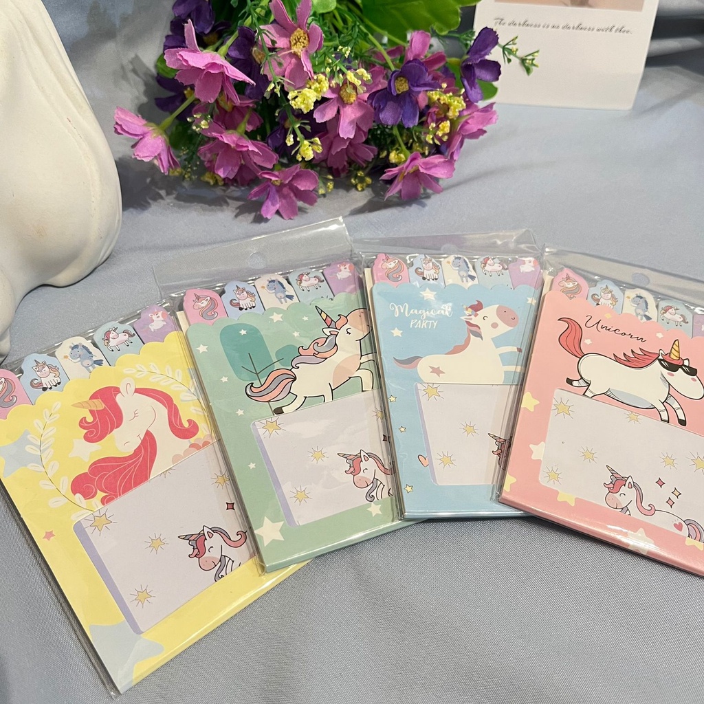 

STICKY NOTES LIPAT UNICORN MEMO ALAT TULIS KERTAS NOTE UNIK LUCU BERKUALITAS PREMIUM