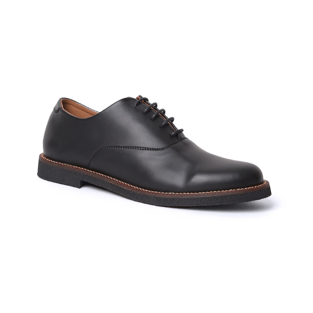 Sepatu Pantofel Pria Oxford Formal Kulit Casual Sepatu Pantofel Hitam Pria Kerja Kantor Kuliah Pantopel Kasual Derby Original - Wirken Oxford