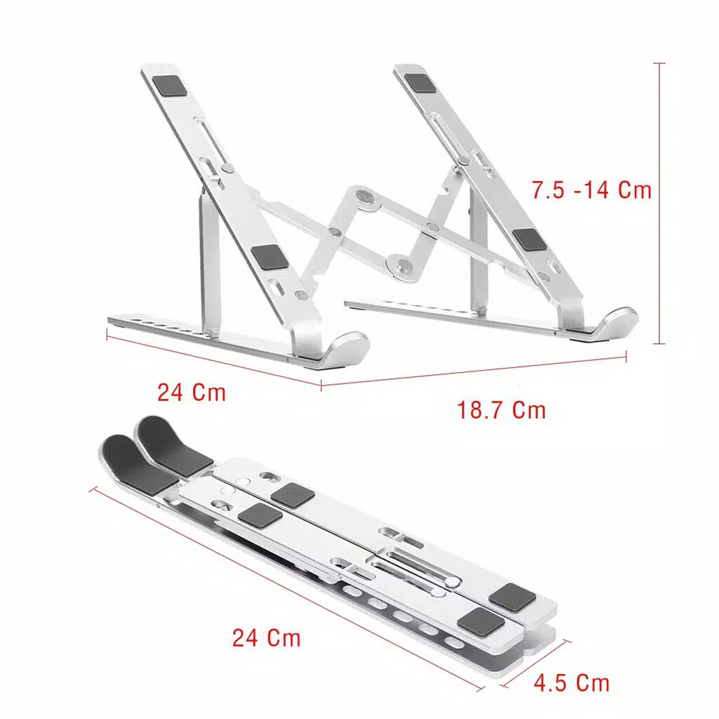 [WS] Stand Holder Portable Aluminium Multifungsi Anti Slip Untuk Laptop/Notebook LS-001-LS002