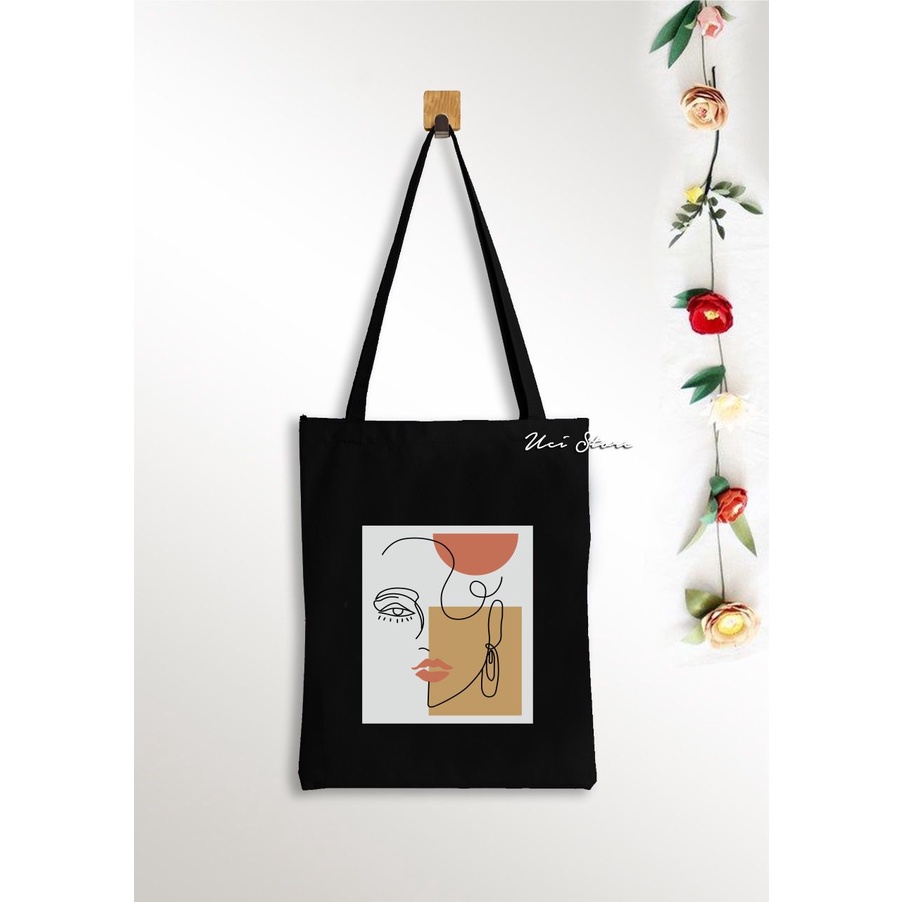 (PAKE RESLETING) Tote Bag Wanita Aesthetic Terbaru varian warna ( Toko Uci )