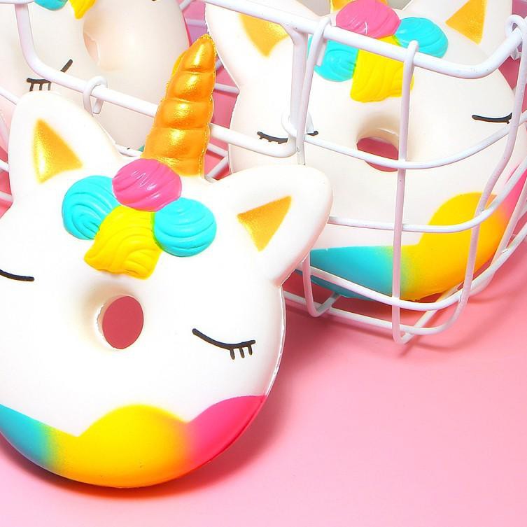 ♪ Squishy Unicorn Donat Rainbow NEW Lambat Naik Squeeze Scented Stress Reliever Toys ۞