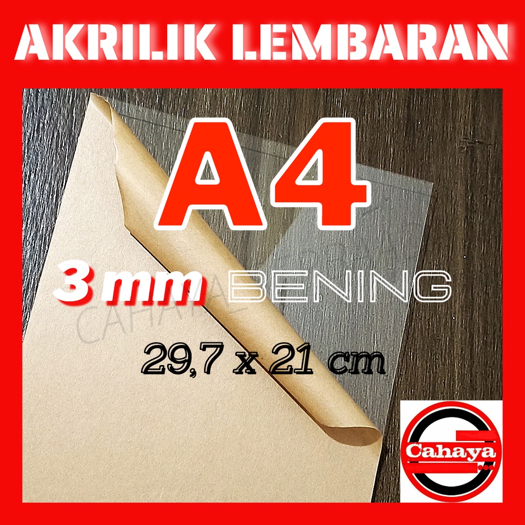 

Akrilik Acrylic Lembaran A4 3 mm Bening 29,7 x 21 cm Rapi Presisi Akrilik Potong Akrilik Lembar