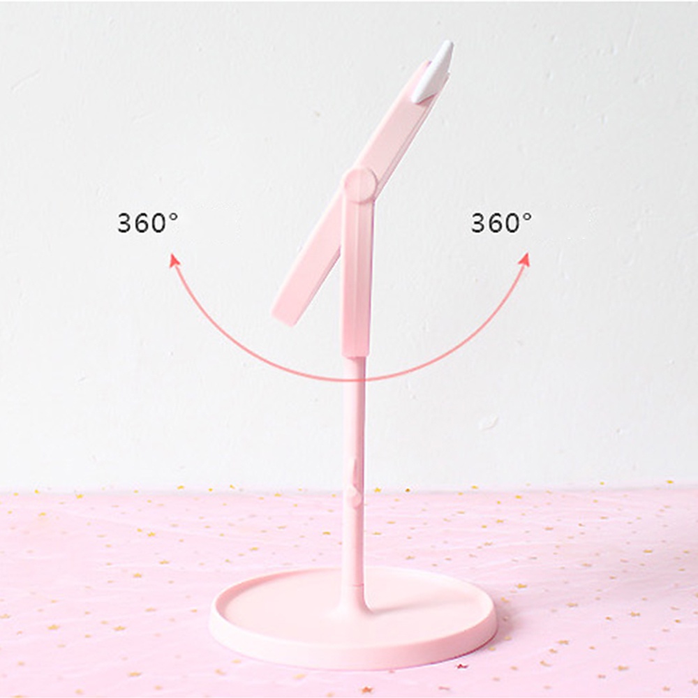 HOVELSHOP Cermin Make Up Bulat Kaca Meja Rias Standing Mirror Motif Telinga Lucu-3