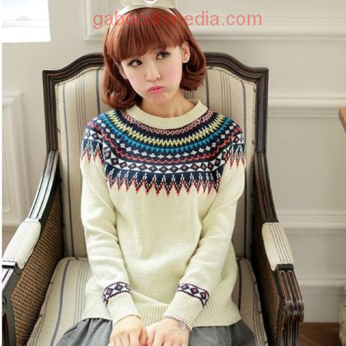 [sweater Lily RO] sweater wanita rajut putih