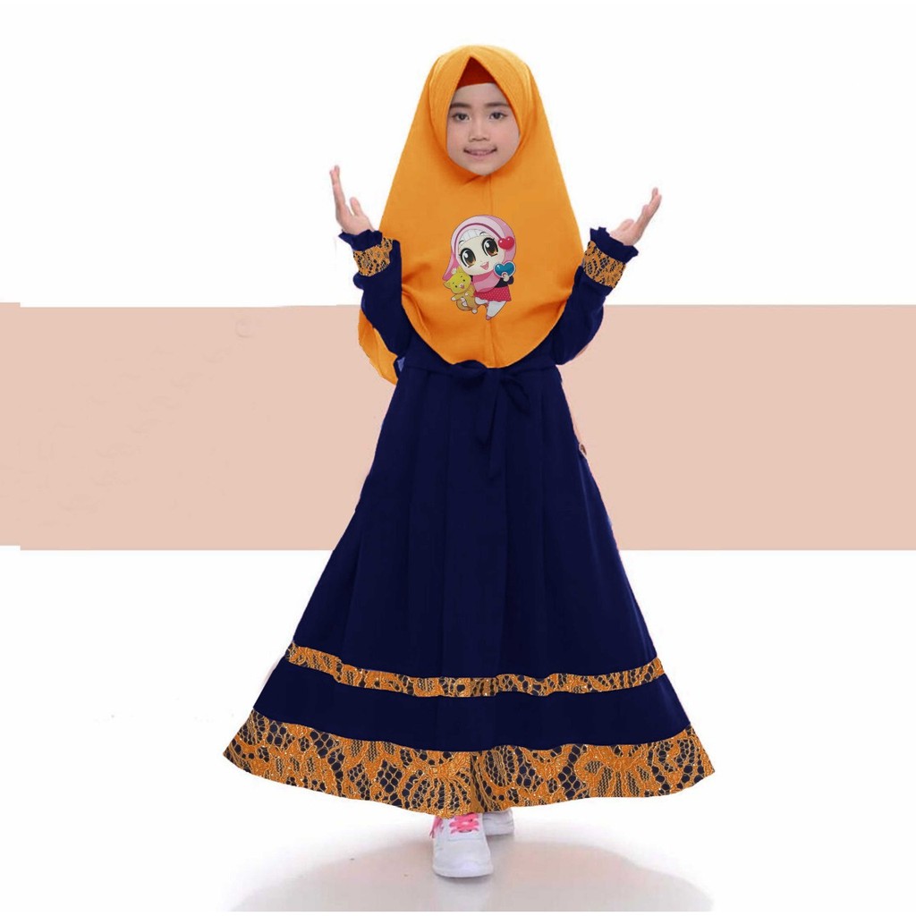 HOPYLOVY - Gamis Anak Two Tones Tisha Kids dengan Lampu LED