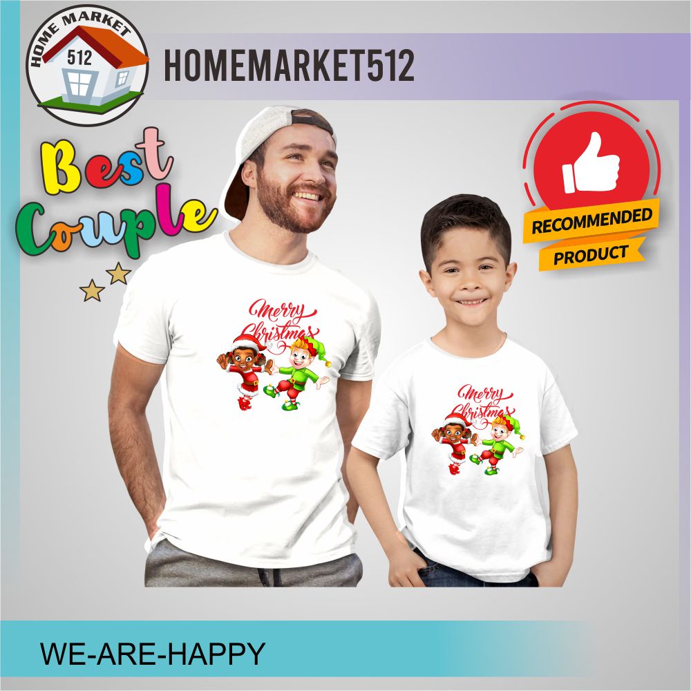 Kaos Anak Baju Couple Keluarga Kaos Pasangan We Are Happy| Homemarket512-0