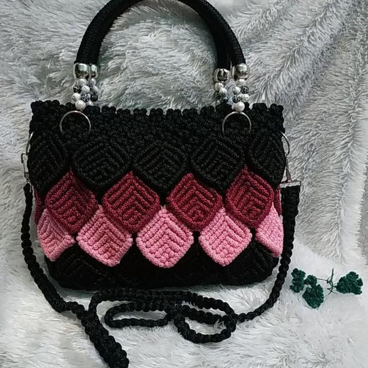 TAS RAJUT TALIKUR / TAS TALIKUR DAUN / TAS RAJUT / TAS RAJUT  / TAS WANITA / TAS SELEMPANG 7N1