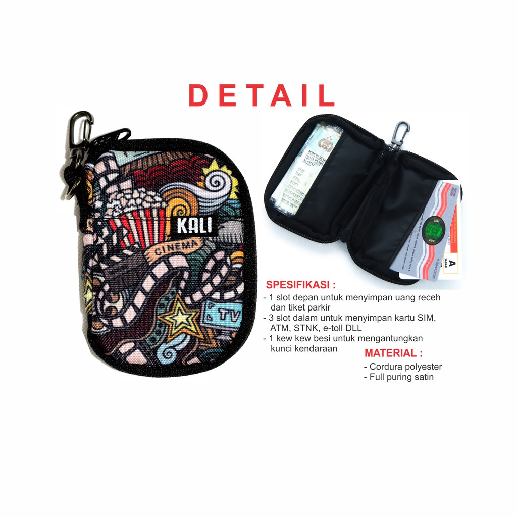 Gantungan Kunci Motor Mobil  // Dompet STNK E-TOLL SIM Motif //  Gantungan Kunci Model Reseleting Lipat Premium By-KALI