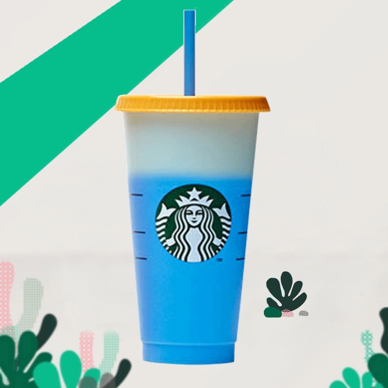 Tumbler Starbucks Color Changing Cups Biru Berubah Warna Colour Reusable Cup