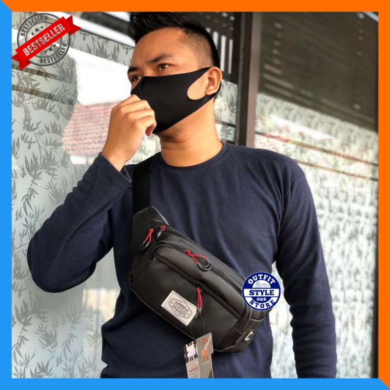 Tas Selempang Pria Waistbag Waterproof Pria Cowok Anti Air Terbaru 2022 Keren & Trendy Bisa COD