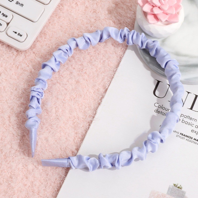Toko1234. | BANDO korea kerut scrunchie headband warna pastel-Bando Biru Awan