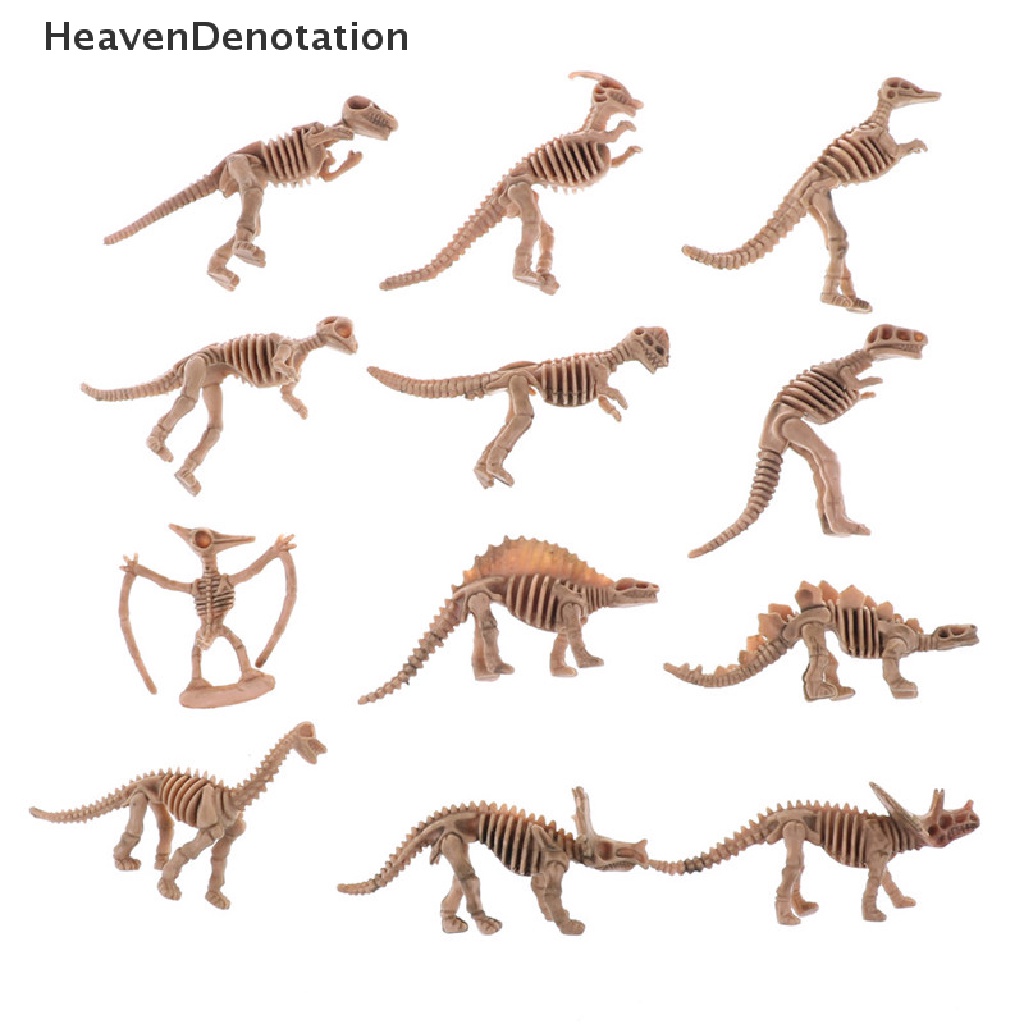 [HeavenDenotation] 12pcs Various Plastic Dinosaurs Fossil Skeleton Dino Figures Kids Toy Gift