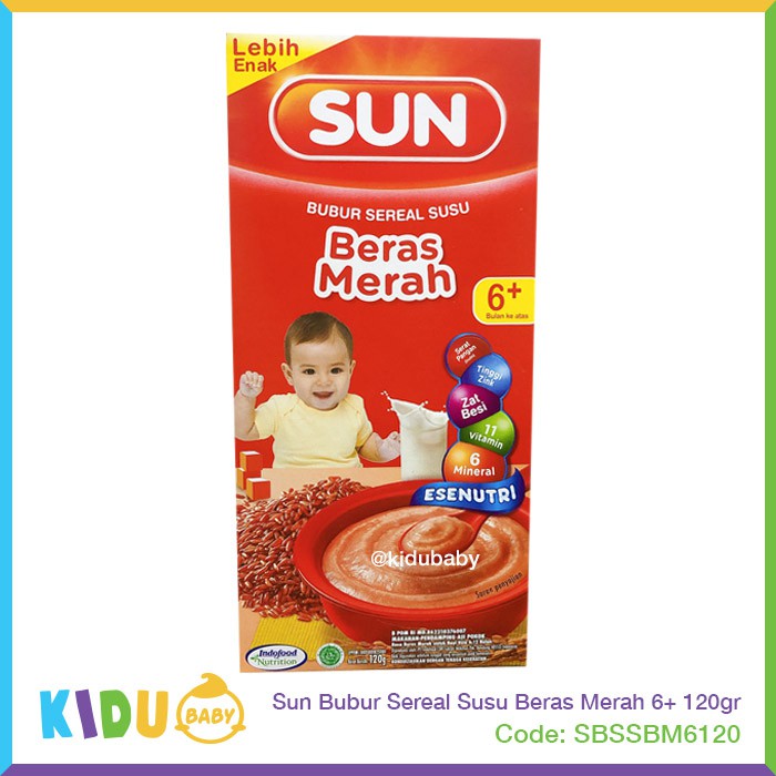 Sun Bubur Cereal Susu usia 6 bulan keatas 120gr Bubur Bayi Sehat MPASI Kidu Baby