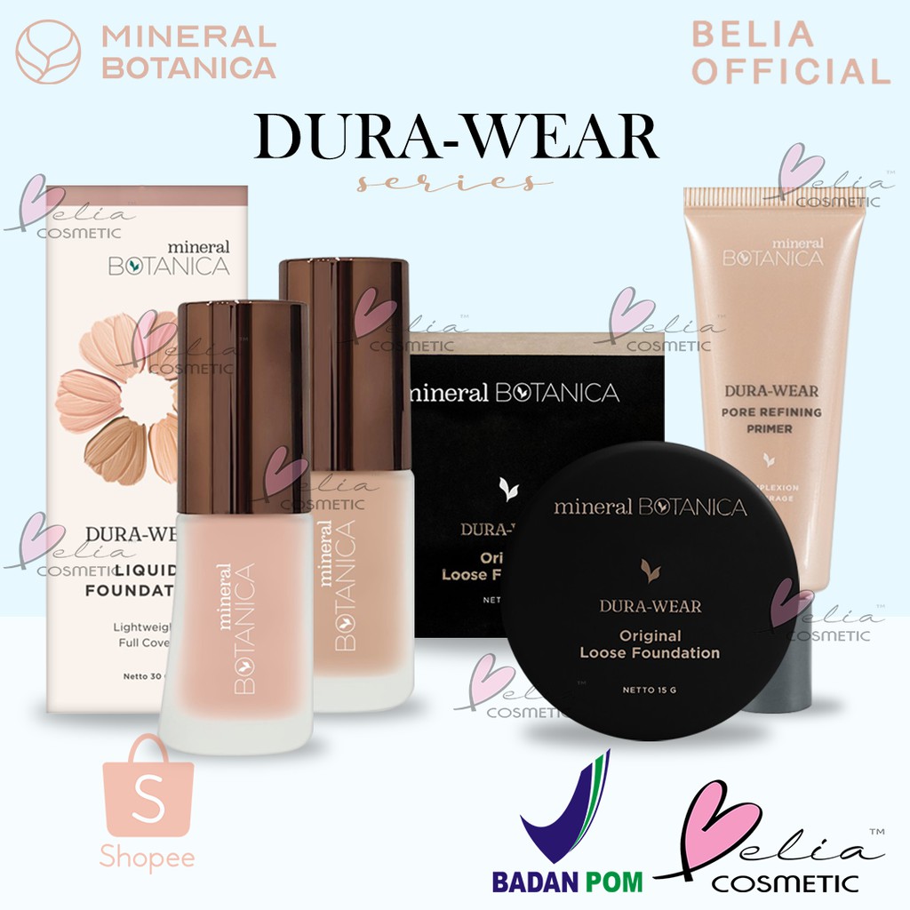 ❤ BELIA ❤ MINERAL BOTANICA Dura-Wear Series | Liquid Foundation | Primer  | Loose Powder  | ✔ BPOM
