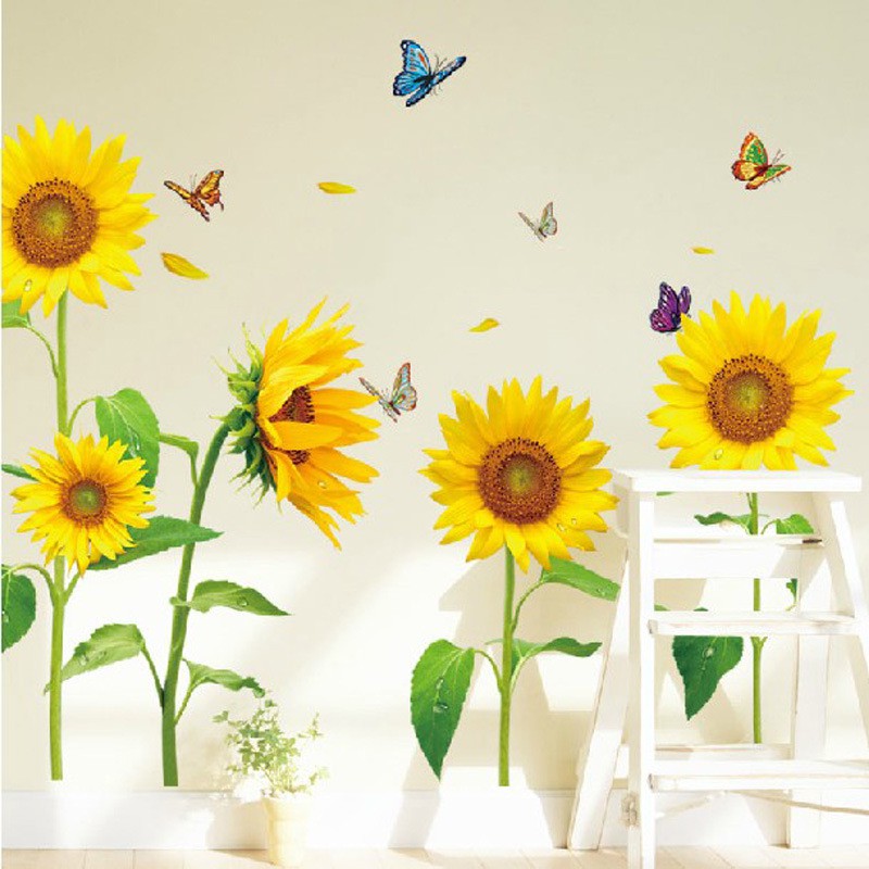 RELIZA WALL STICKER BUNGA MATAHARI SUN FLOWERS SK9122 STIKER DINDINGDINDINGp