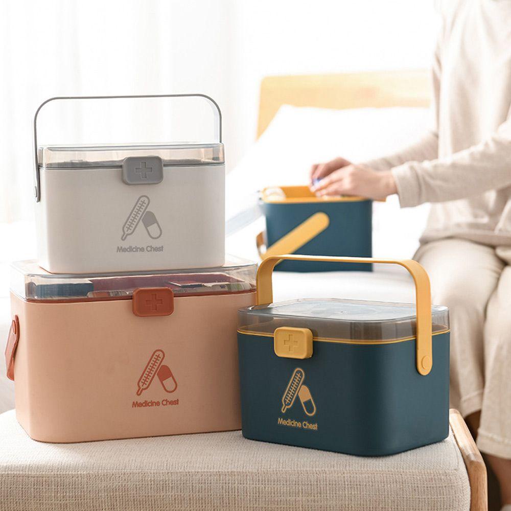 R-FLOWER Kotak Obat Keluarga Travel Household Aid Box Kotak Obat Menyusui Multi Layer Family Emergency Kits Multifungsi