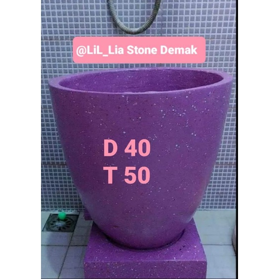 Bak mandi minimalis motif teraso ungu