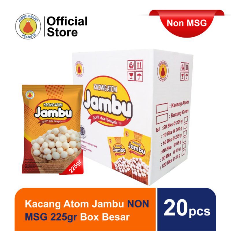 

Kacang Atom Jambu 225 gr Non MSG Box Besar