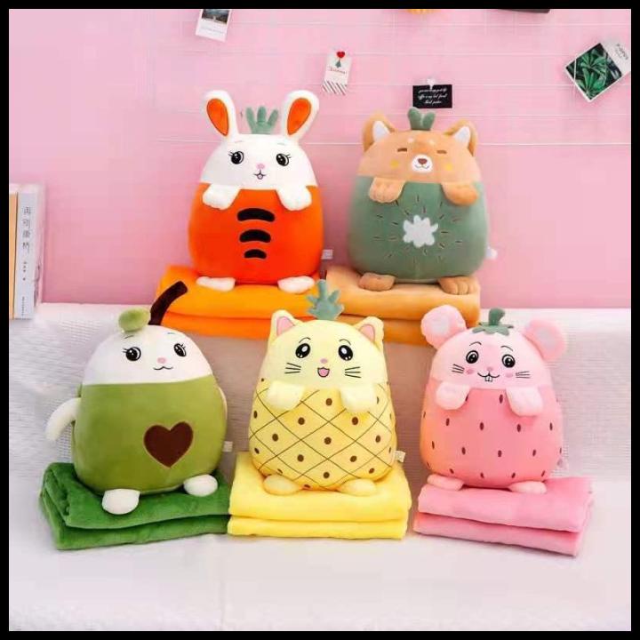 Selimut Boneka Balmut Travel Bantal Selimut Boneka Buah