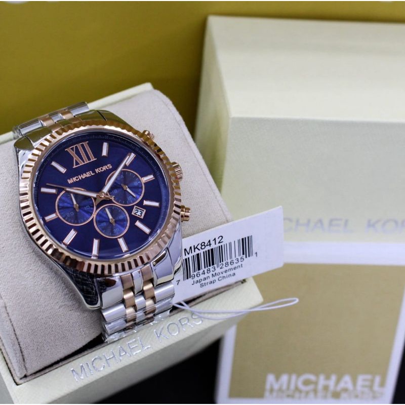 JAM TANGAN MICHAEL KORS PRIA MK-8412 STAINLESS STEEL ORIGINAL BM