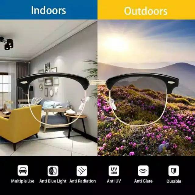 KACAMATA PHOTOCROMIC ANTI UV PRIA WANITA KANTOR