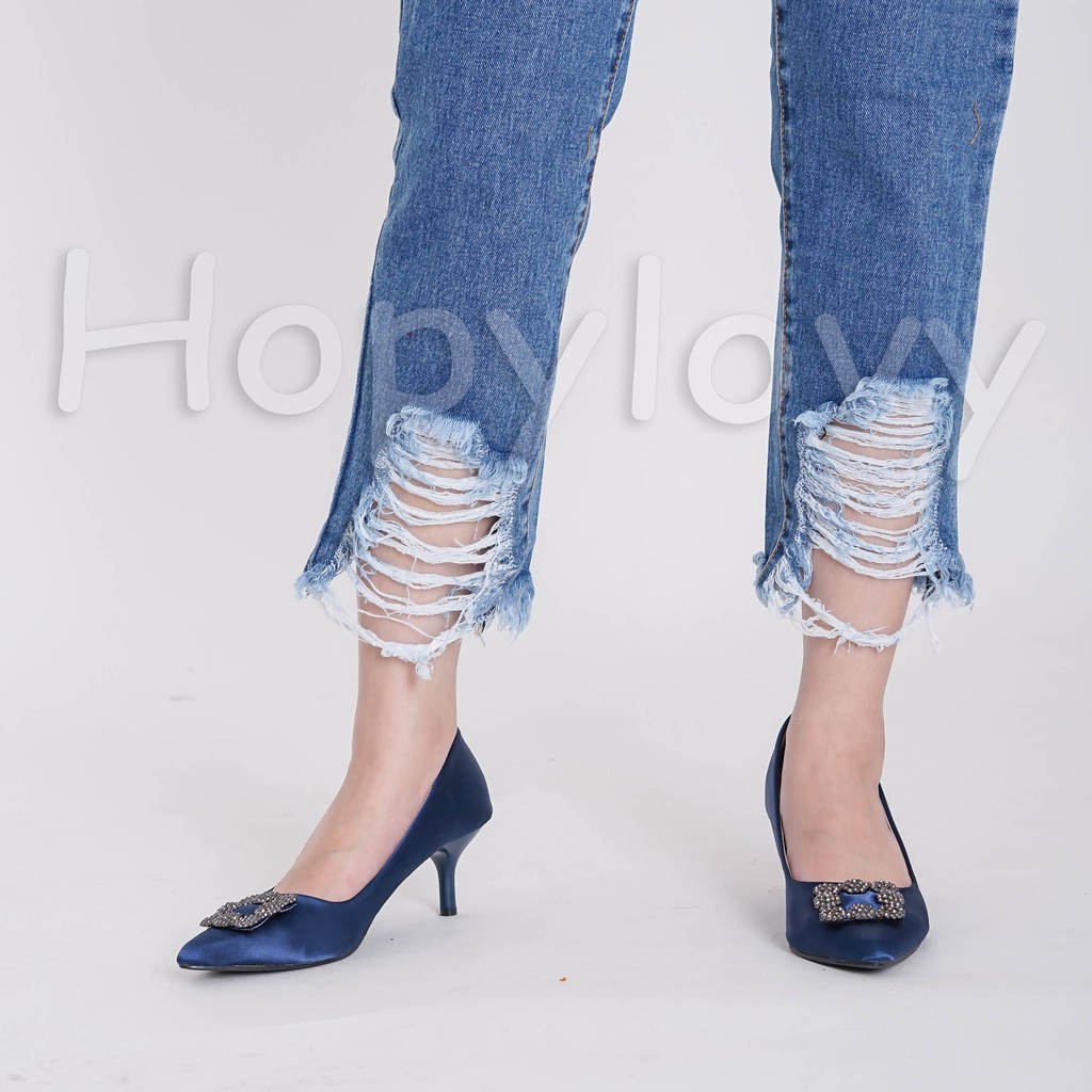 HOPYLOVY - Celana Jeans Boyfriend Wanita BF Loraine