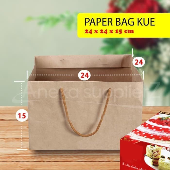 

Paper Bag Kue Cake Box | 24x24x15 cm ( 10 pc )