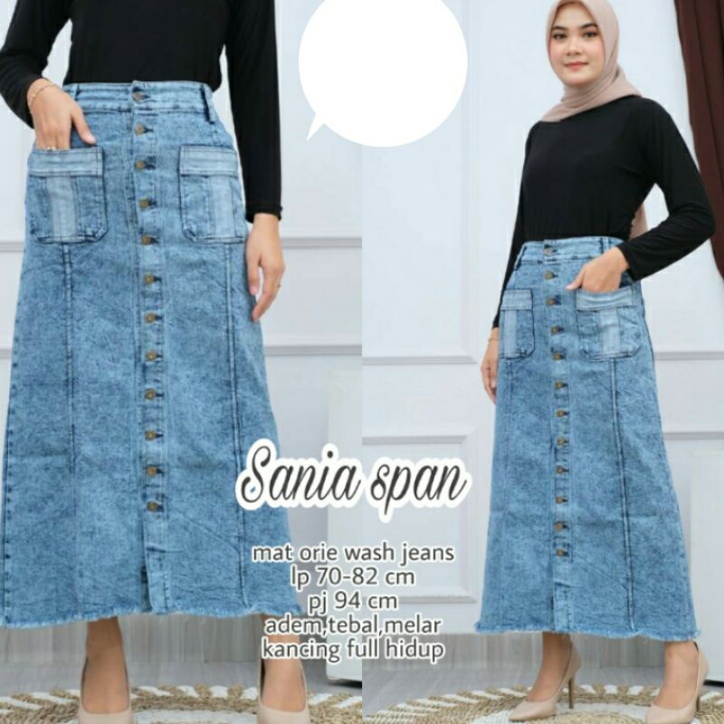 Rok tebal jeans // rok jeans //zhasi//zeana//emna//zella