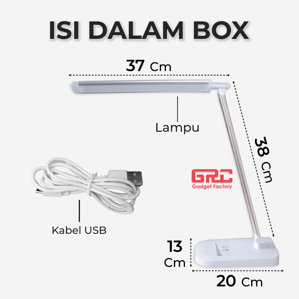 Lampu Meja Belajar LED Reading Lamp Portable Lampu Baca Sentuh Anak