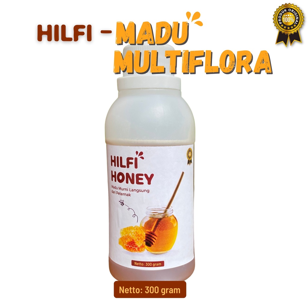

Madu Murni / Madu Multiflora Murni / Hilfi Honey Bonus Sendok Kayu 300 gram