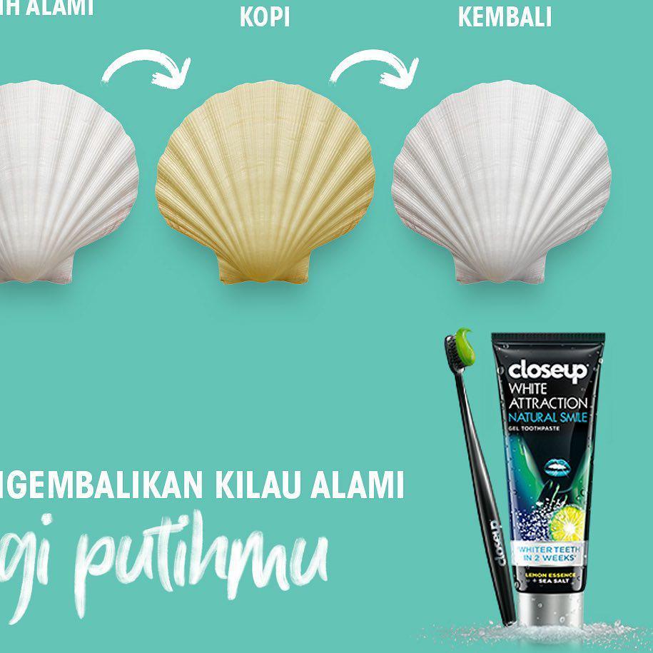 ✦ Closeup White Attraction Natural Smile 170gr Close Up Pasta Gigi Pemutih Lemon Twinpack ✤