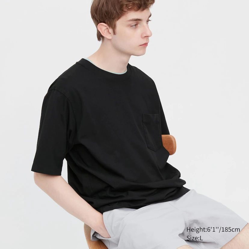 Uniqlo Pocket Oversize T shirt-UQ pocket black