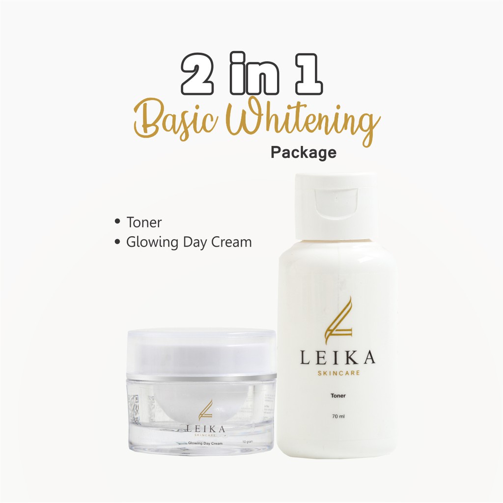 Paket Leika Skincare Wanita 2 in 1 Glowing Day Cream & Toner Leika Skin Care Resmi BPOM