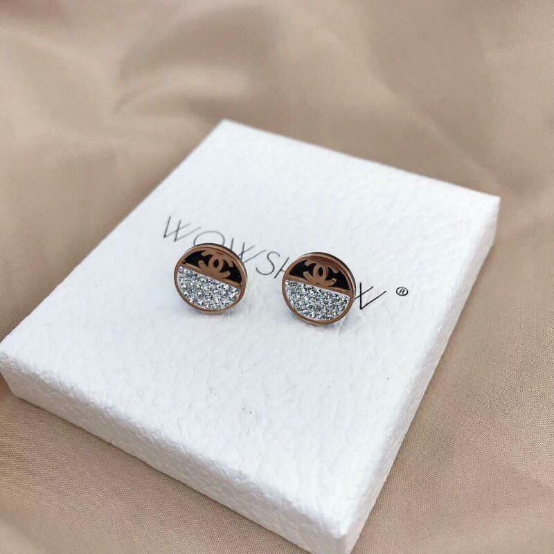 Anting Tusuk Bulat Hitam Mata Tanam Titanium Anti Luntur