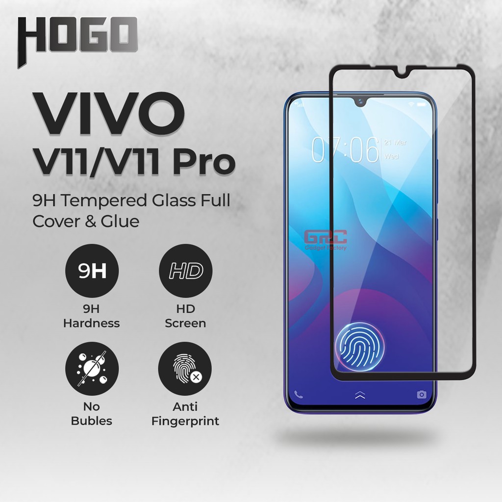 Tempered Glass VIVO V11 HOGO Full Cover Anti Gores Kaca