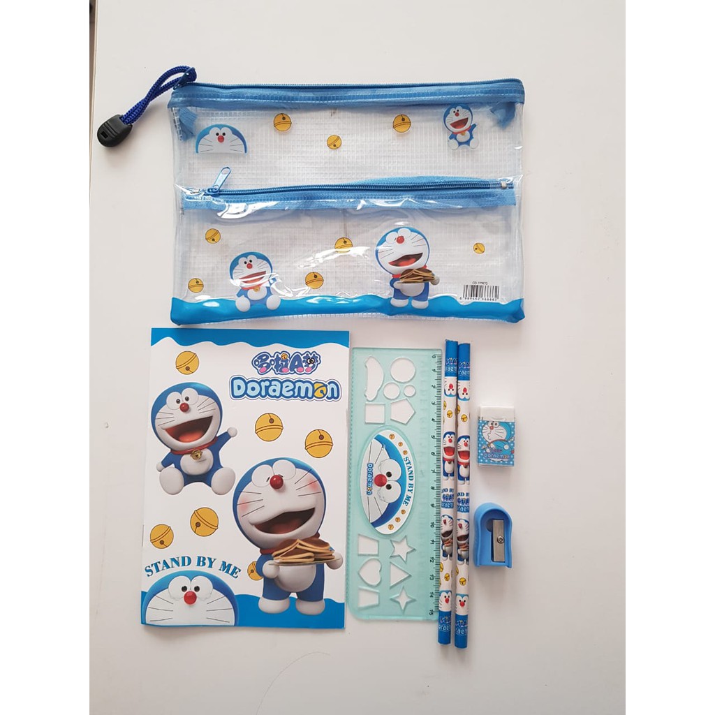 Tas bersama 815 Kotak Pensil Karakter Anak Motif Sekolahan Pensil Pulpen Set