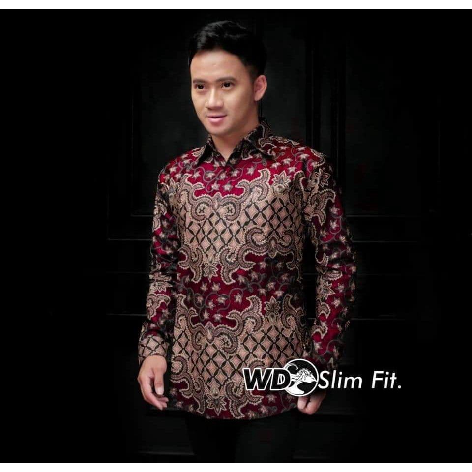 Batik Pria Lengan Panjang BATIK NAKULA HRB026 motif KERATONAN Kode 002 size M L XL XXL Reguler