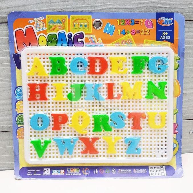 mwn.toys Mosaic Sketchpad HURUF No FU1109 FU1110 - Alat belajar Anak Menghitung