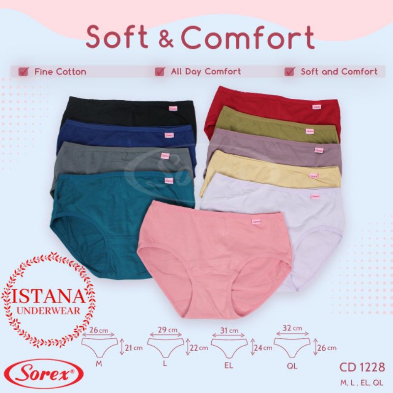 Celana dalam wanita / Sorex / ORIGINAL / Bahan katun lembut dan tebal