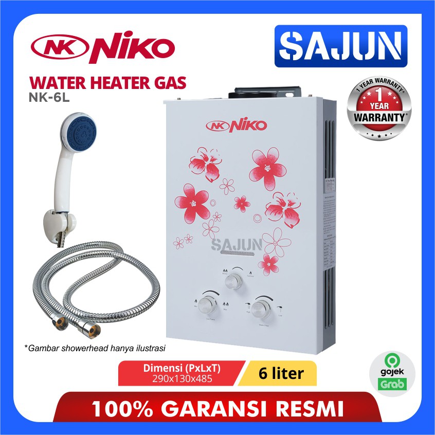 Niko Gas Water Heater Pemanas Air NK6LN NK6LN2